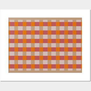 Modern PInk / Orange Striped Jute Rug Pattern - Contemporary Design Posters and Art